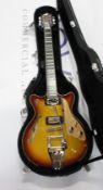 A Duesenberg Alliance Series Joe Walsh Electric Guitar in Gold Burst with case (New condition but