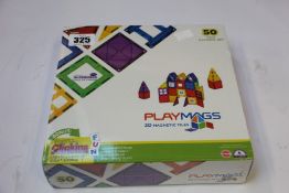 Eight boxed as new Playmags - 3D Magnetic Tiles (50 piece classic sets, some minor damage to some