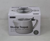 Sixteen boxed as new ForLife Stump Teapots in grey (530ml).