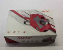 Two as new Meto 626/12 label guns, two Meto ink rollers and four boxes of Meto label rolls.