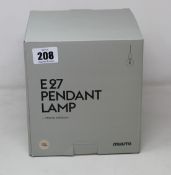 Three boxed as new Muuto E27 Pendant Lamps by Mattias Stahlbom in beige/rose.