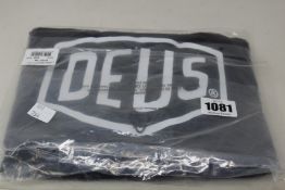Six as new Deus Ex Machina Shield T-shirts in black (S, M, L, XL, XXL, XXXL - RRP £32 each).