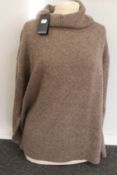 An as new Rails Imogen oversized cashmere rollneck jumper in hazelnut (L - RRP £280).