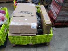 A large quantity of weights, kettle bells and related items.