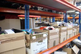 Seven boxes of assorted gifts, toys, snow globes and related items.