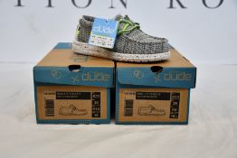 Seven pairs of children's Hey Dude Wally Youth Sox Stone White shoes (1 x UKK 9, 2 x UKK 10, 11,