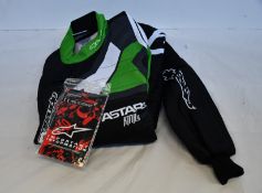 An as new Alpinestars KMX-9 V2 graphic suit (EU 48).