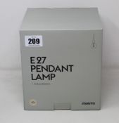 Three boxed as new Muuto E27 Pendant Lamps by Mattias Stahlbom in beige/rose.