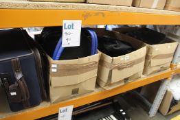 Three boxes of pre-owned bags/wallets/handbags/back packs and related items.