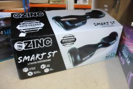 A boxed Zinc Smart street hoverboard, spec 3 mile range, fully charge 5hrs, 7.5 MPH.