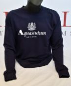 Three men's as new Aquascutum Felpa Uomo sweatshirts in navy (XL).