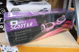 A boxed as new self balancing scooter with LED headlights and LED wheels 10 KM/h light weight
