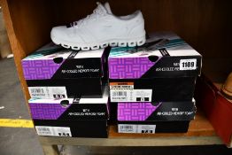 Four pairs of women's as new Skechers Glide Step Upbeat Pace trainers (UK 3.5, 4.5, 5, 5.5).