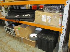 A large quantity of miscellaneous items to include industrial and related, flag poles and an X-