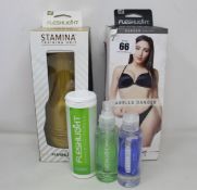 Two Fleshlights - Abella Danger and Stamina Training Unit along with Fleshlight Renewing Powders,