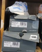Two pairs of as new New Balance 327 trainers (UK 7, 11).