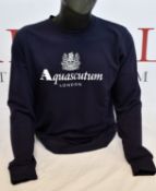 Three men's as new Aquascutum Felpa Uomo sweatshirts in navy (XL).