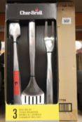 Four boxed as new Char-Broil Comfort Grip 3 Piece Toolsets.