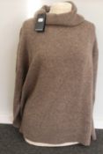 An as new Rails Imogen oversized cashmere rollneck jumper in hazelnut (L - RRP £280).