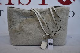 An as new Jimmy Choo Allegra Faux Fur Tote In cream (RRP $1495 - No tags but item is as new).