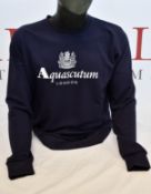 Three men's as new Aquascutum Felpa Uomo sweatshirts in navy (XL).