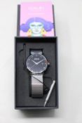 A women's as new Coluri Kahlo watch in black (RRP £139).