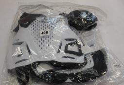 An as new Fox racing R3 chest protection body shell in White (Size: S/M).