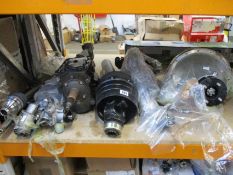 A quantity of pre-owned car parts to include a Ford gearbox (839T-7A039-BF VIII), a BMW steering