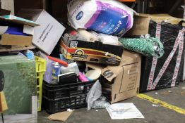 Two shelves containing miscellaneous items to include household items, souvenirs, toys and some