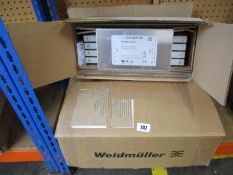 A Schaffner FN3280 120A 3 x 520/300V 50/60Hz, Chassis Mount EMI Filter, Terminal Block 3 Phase and a