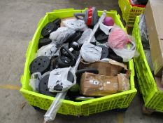 A large quantity of weights, kettle bells and related items.