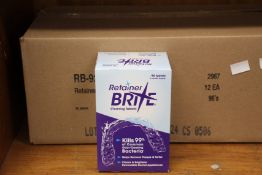 Twelve boxes of Retainer Brite - Cleaning Tablets (96 each, Exp: 01/24).