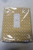 A pair of as new John Lewis & Partners Rona weave ochre eyelet curtains (RRP £180.00).