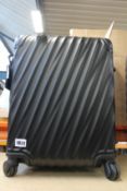 A Tumi 19 Degree Aluminium - Continental Carry-On Case in matte black (No key).