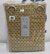 A pair of as new John Lewis & Partners Rona weave ochre eyelet curtains (RRP £180.00).