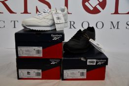 Three pairs of children's as new Reebok Royal Glide trainers (UK 5.5).