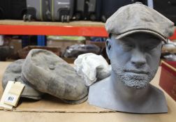 Three as new Stetson McCook brown leather 6-piece flat cap style hats (L - RRP £92 each).