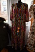 An as new Athena Procopiou Ikat Love button dress in silk (One size).