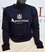 Three men's as new Aquascutum Felpa Uomo sweatshirts in navy (XL).