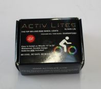 Fifty boxed as new Activ Life Activ Lites bicycle wheel lights.