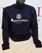 Three men's as new Aquascutum Felpa Uomo sweatshirts in navy (XL).