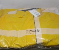 Three as new Captain Corsaire Regate Ete jackets in yellow (Size 40 - RRP £65 each).