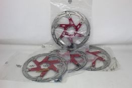 A quantity of as new Uberbike Flatout Disc Brake Rotors - Red (Approximately 80).