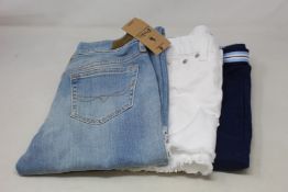 Five items of children's as new Ralph Lauren clothing; two pairs of navy trousers (Sizes 12, 14),