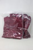 Two as new Makolo Blacc Neo Classic tracksuits in burgundy (S - RRP £80 each).