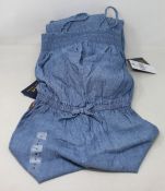 Seven girls Ralph Lauren indigo blue smock rompers (Assorted sizes).