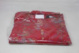 An as new Athena Procopiou Red Muguet button dress in silk (One size).