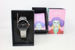 A women's as new Coluri Kahlo watch in black (RRP £139).