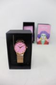 A women's as new Coluri Kahlo watch in rose (RRP £139).