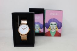 A women's as new Coluri Pankhurst watch in snow (RRP £139).